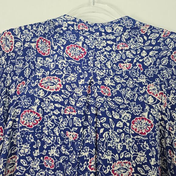 Natalie Martin Fiore Silk Maxi Dress XS Blue White Pelicano Floral Print Boho - Picture 7 of 11